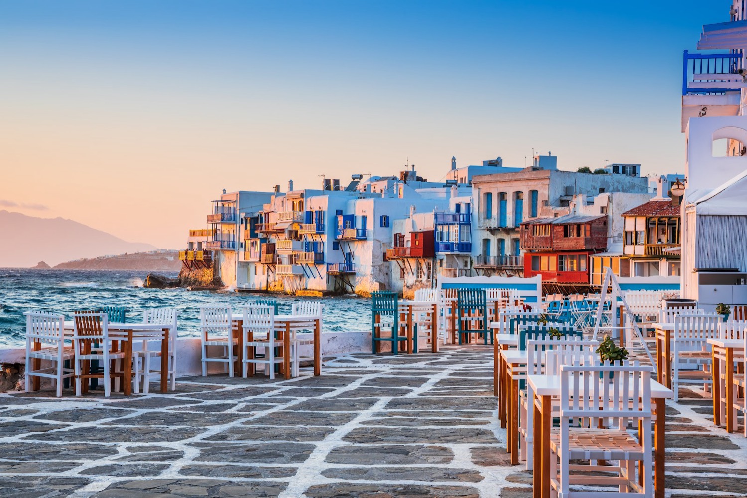 Little Venice waterfront, Mykonos, Greece